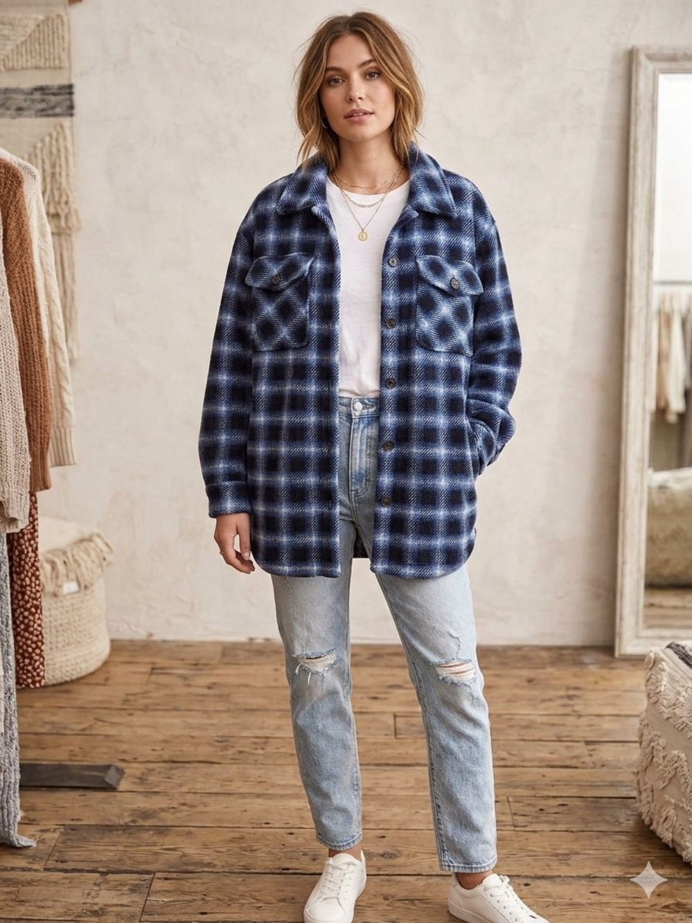 Time and Tru Shirt wool blend Shacket